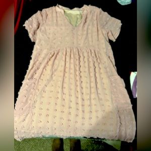 Light pink shift dress with pockets